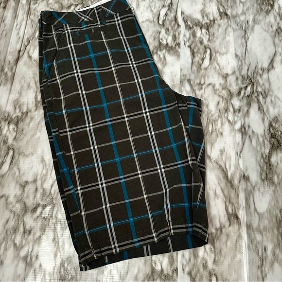 Tony Hawk Mens Sz 38 Blue And Gray Checkered Button Skater Sk8 Shorts Urbancore - Picture 9 of 10